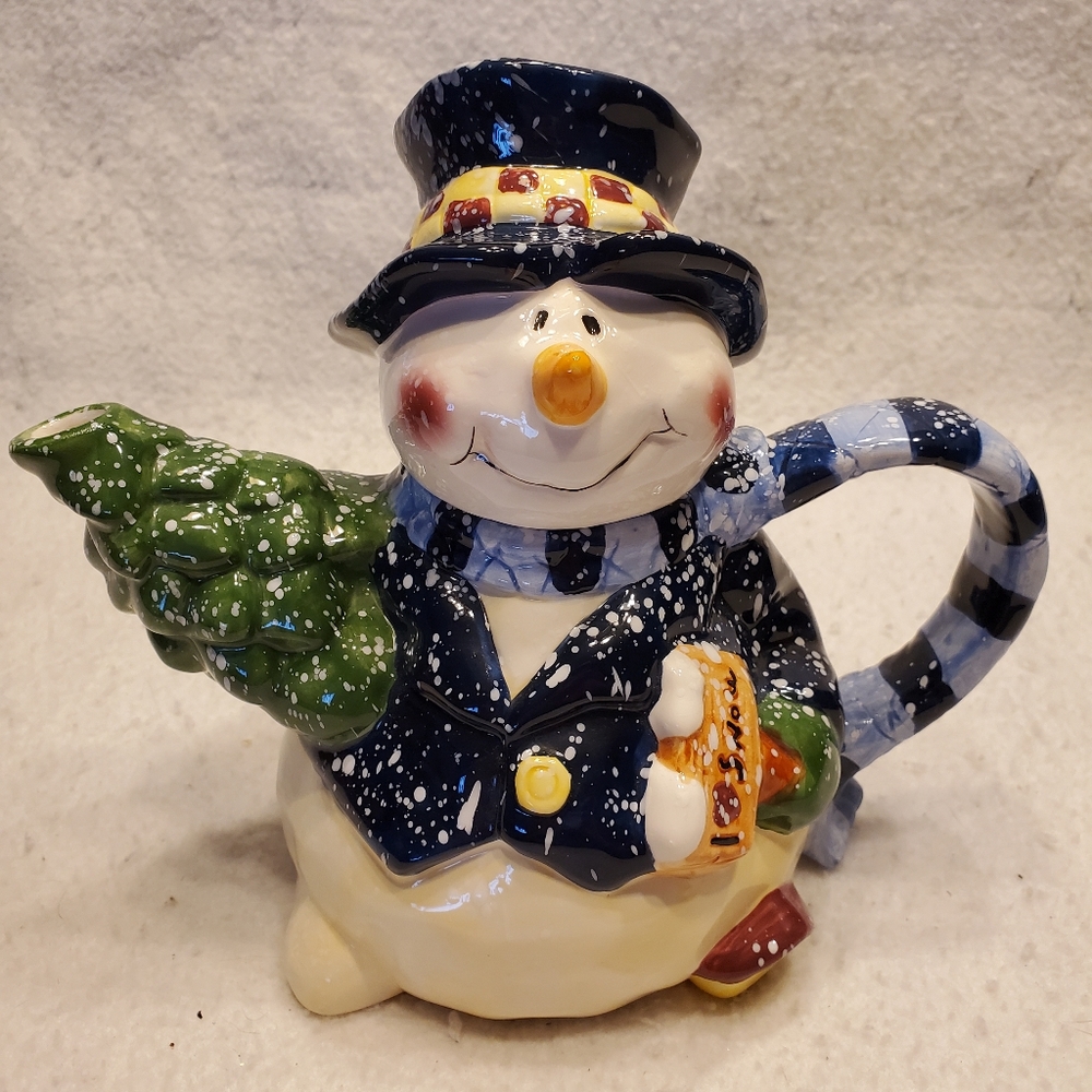 Heartfelt Kitchen Creations Vtg 2000 Snowman Teapot